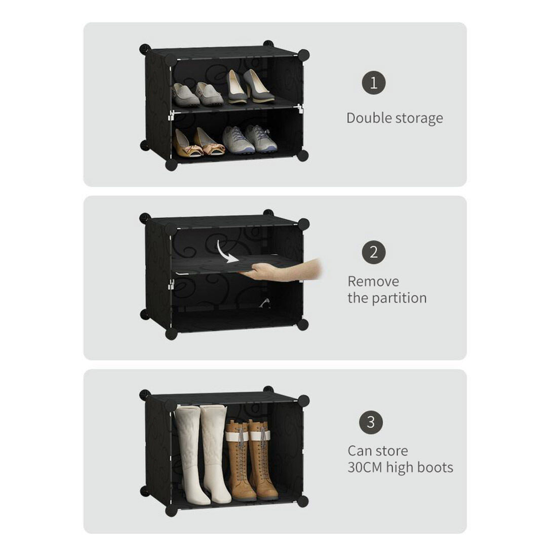 3 Column Shoe Rack Organizer Sneaker Footwear Storage Stackable Stand Cabinet Portable Wardrobe with Cover Price