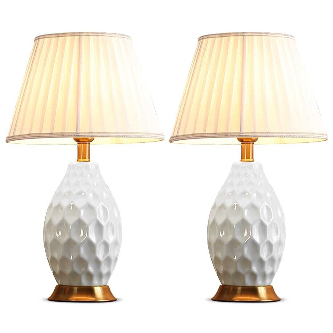 Textured Ceramic Oval Table Lamp with Gold Metal Base Price