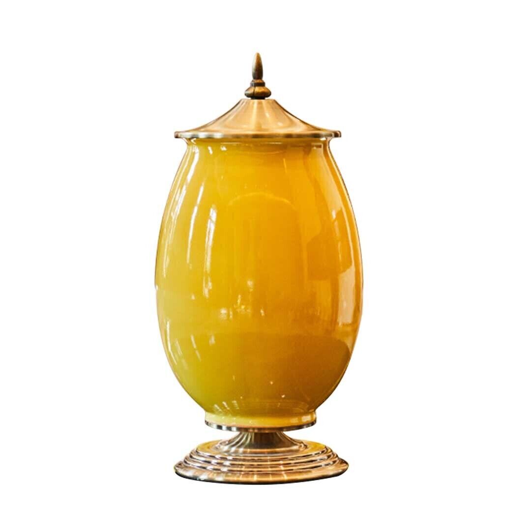 40.5cm Ceramic Oval Flower Vase with Gold Metal Base Price