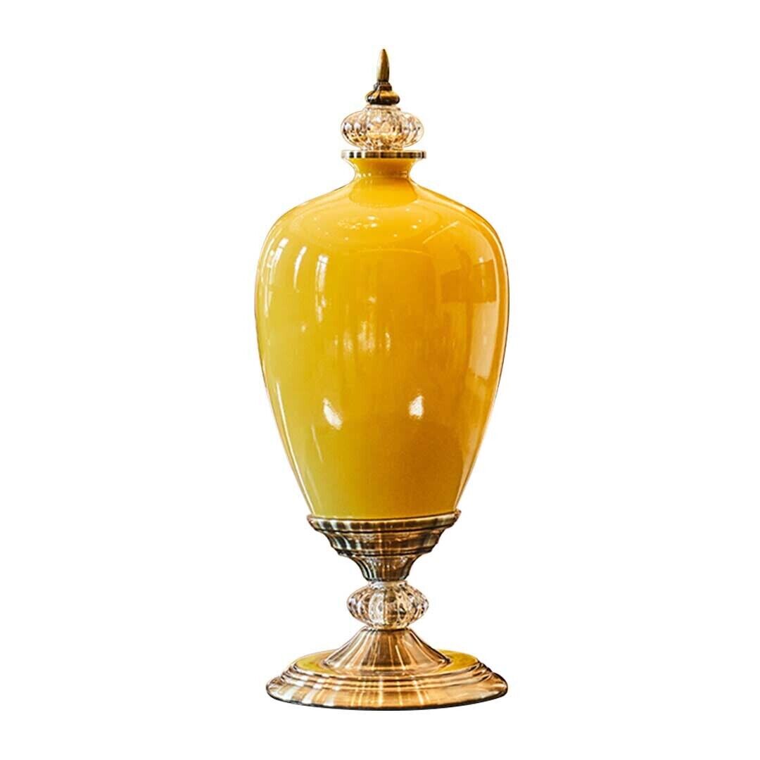 42.50cm Ceramic Oval Flower Vase with Gold Metal Base Price