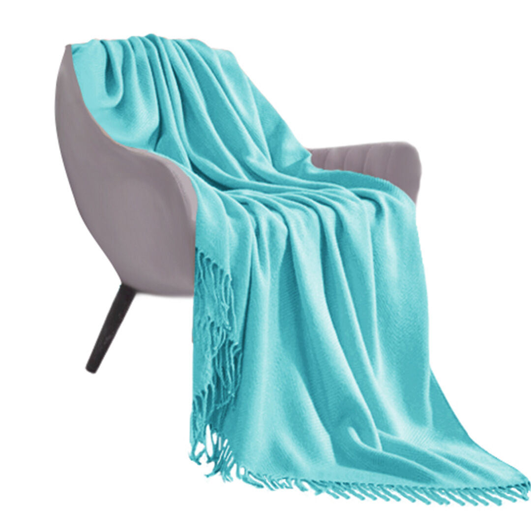 Acrylic Knitted Throw Blanket Solid Fringed Warm Cozy Woven Cover Couch Bed Sofa Home Decor Price