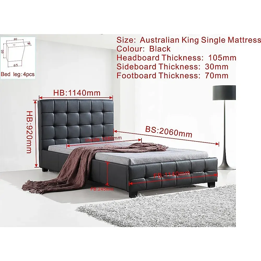 Air King Single PU Leather Deluxe Bed Frame Price