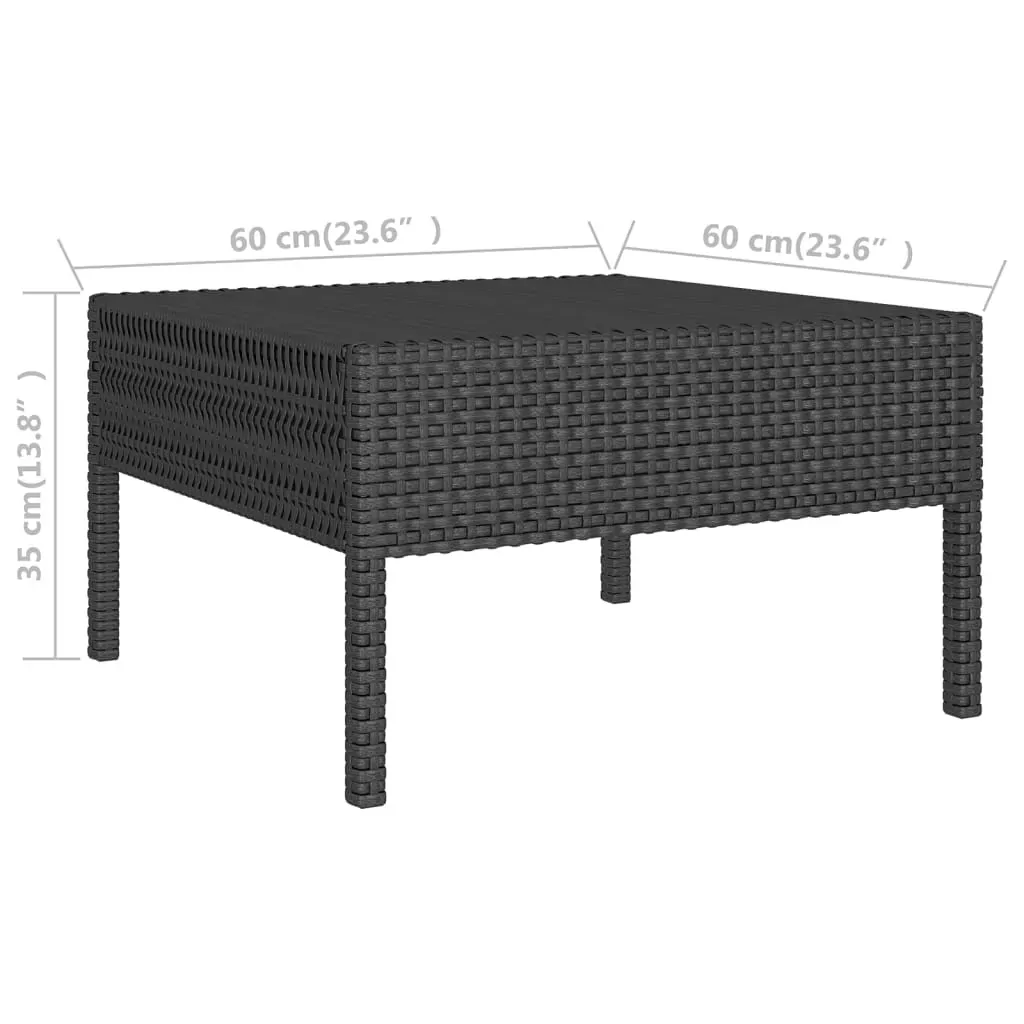 Garden Lounge Set with Cushions Poly Rattan Black Price
