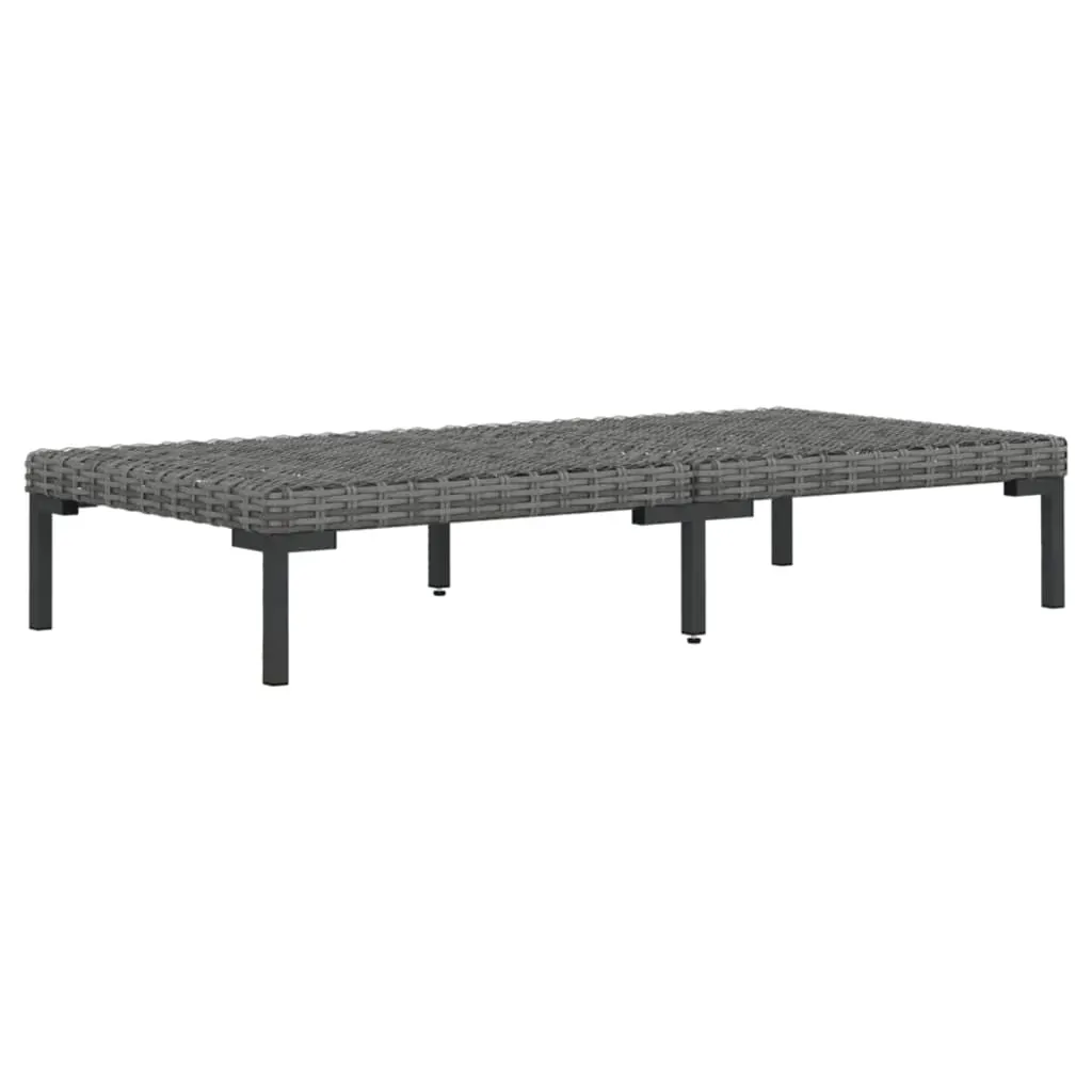 Garden Lounge Set with Cushions Poly Rattan Dark Grey Price