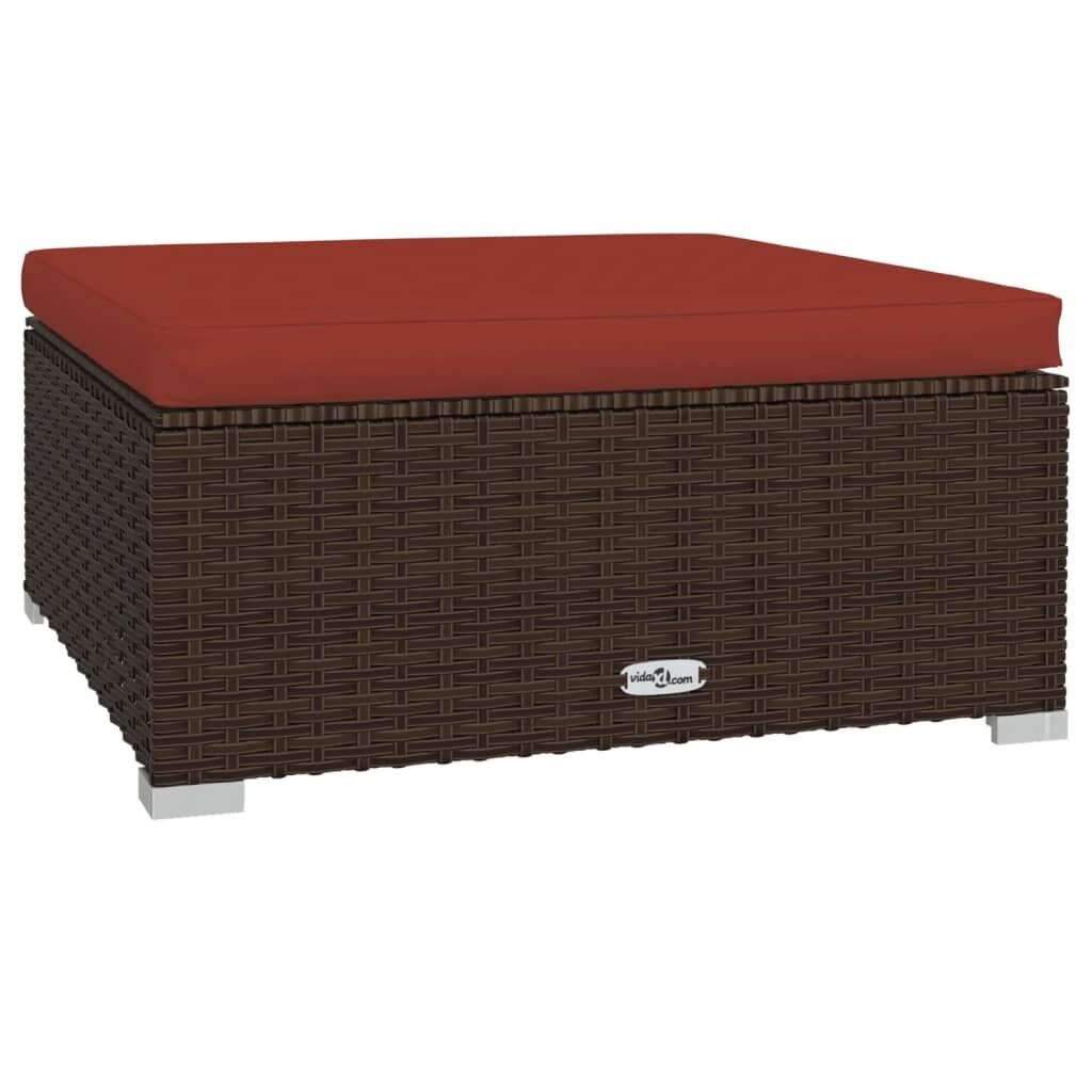 Garden Lounge Set with Cushions Poly Rattan Brown Price