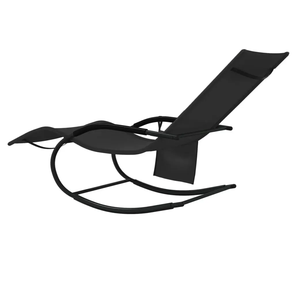 Rocking Sun Lounger Steel and Textilene Price