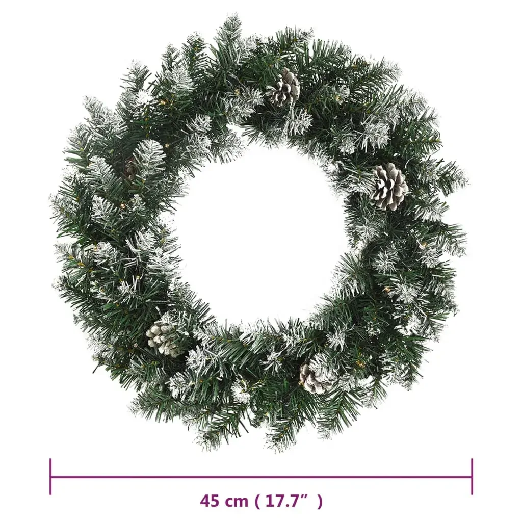 Christmas Wreath with LED Lights Green PVC Price
