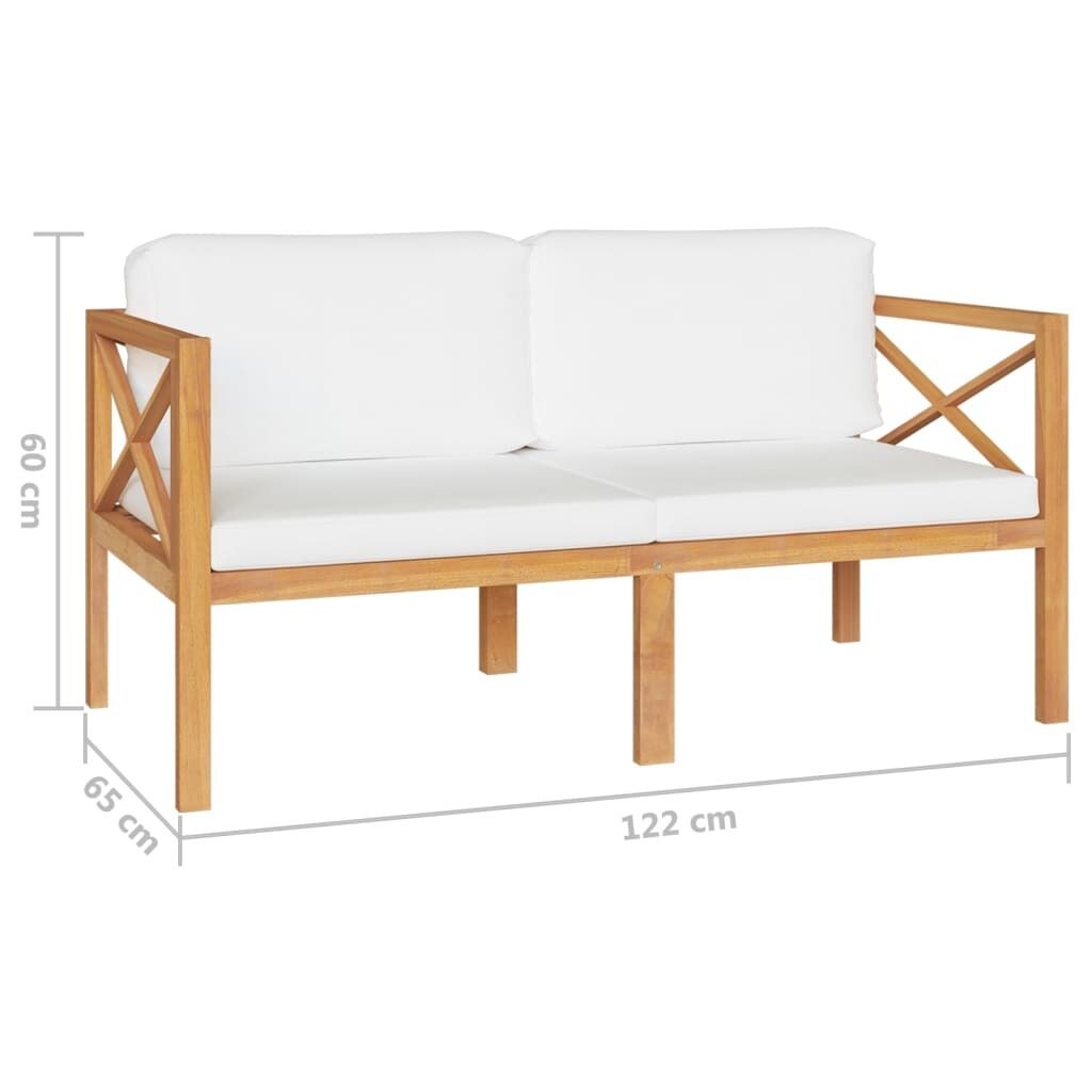 Garden Lounge Set with Cushions Solid Wood Teak Price