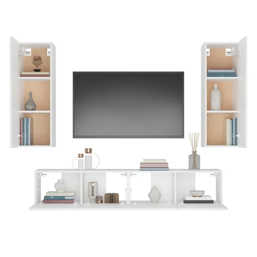 Greymouth 4 Piece TV Cabinet Set Engineered Wood Price