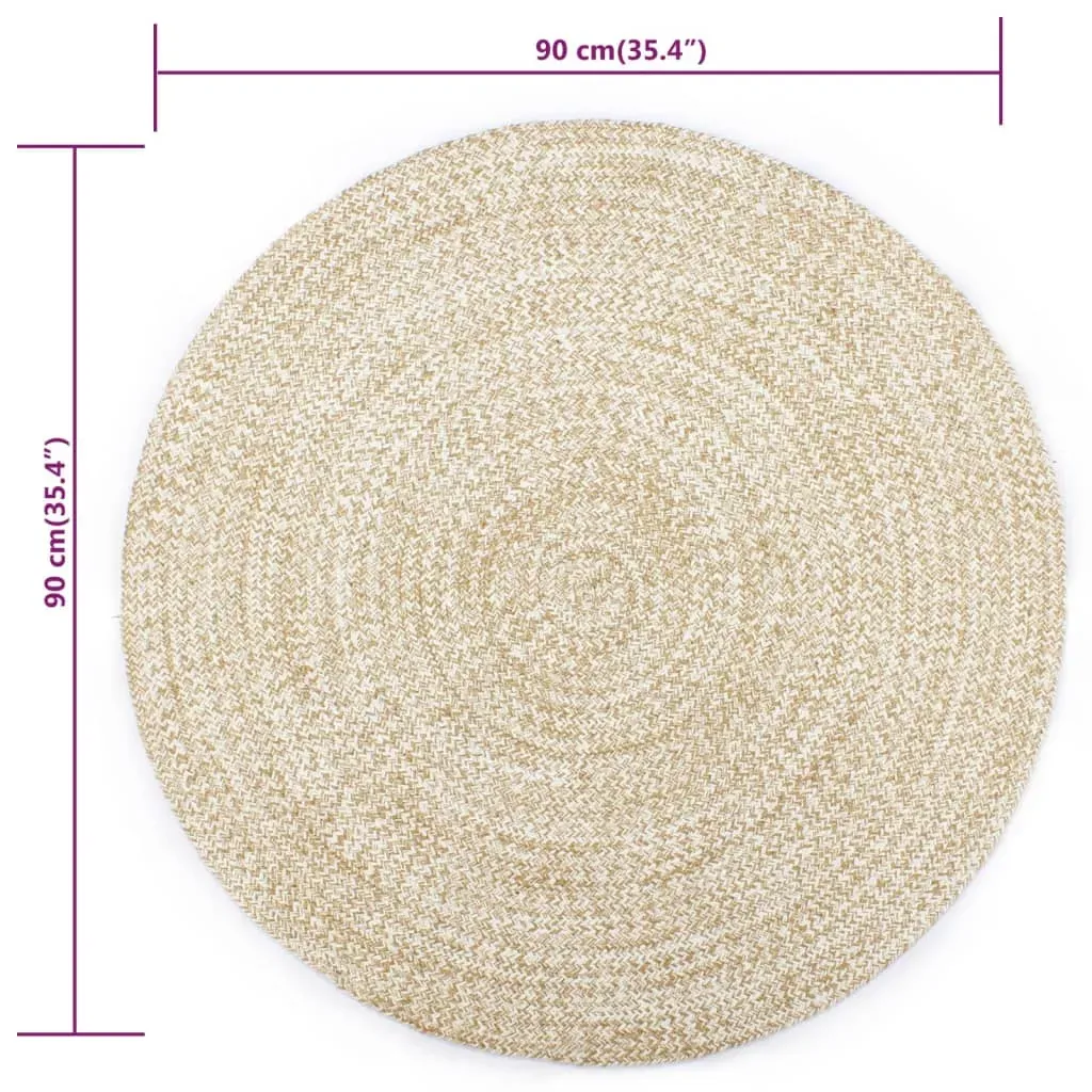 Handmade Rug Jute White and Natural Price