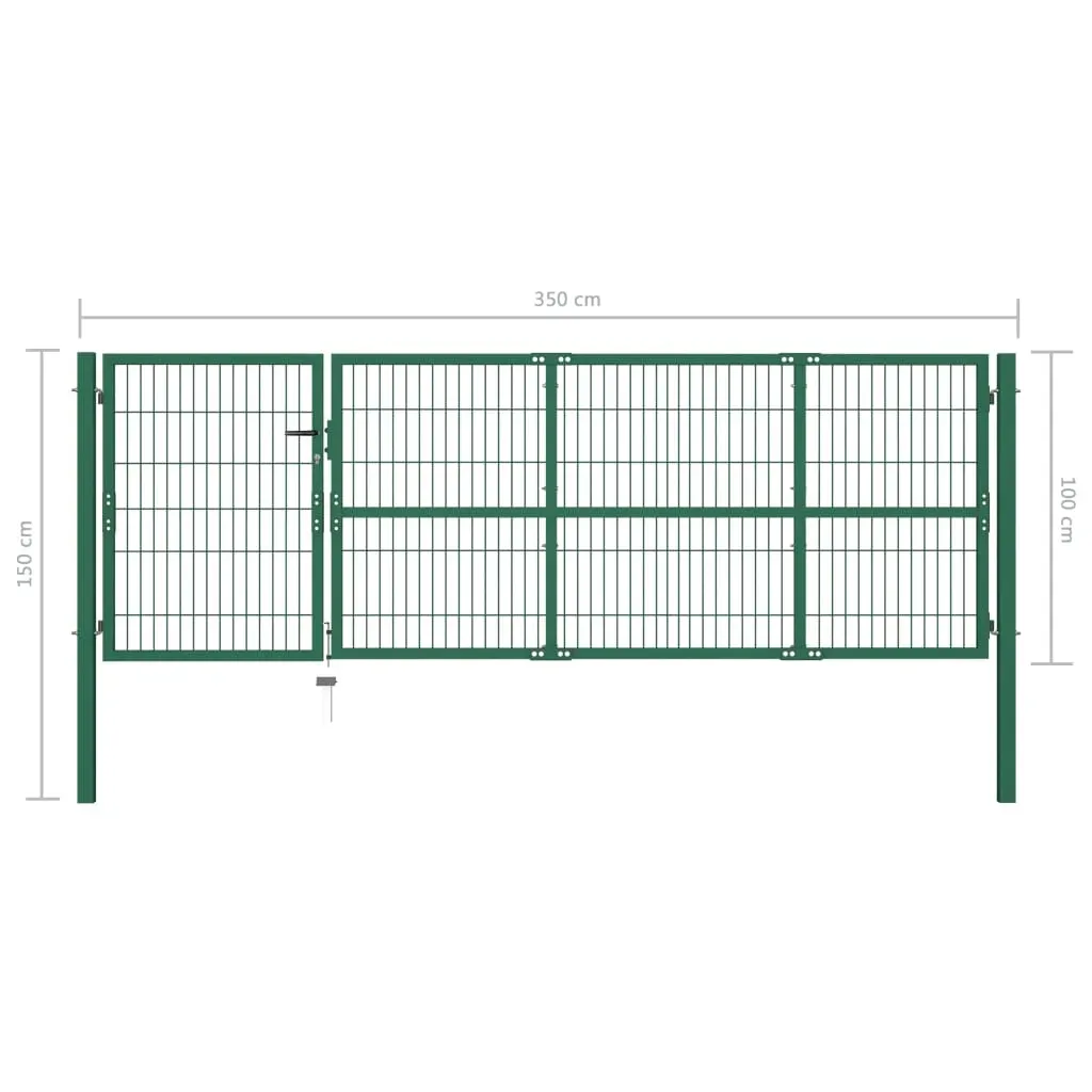 Garden Fence Gate with Posts Steel Green Price