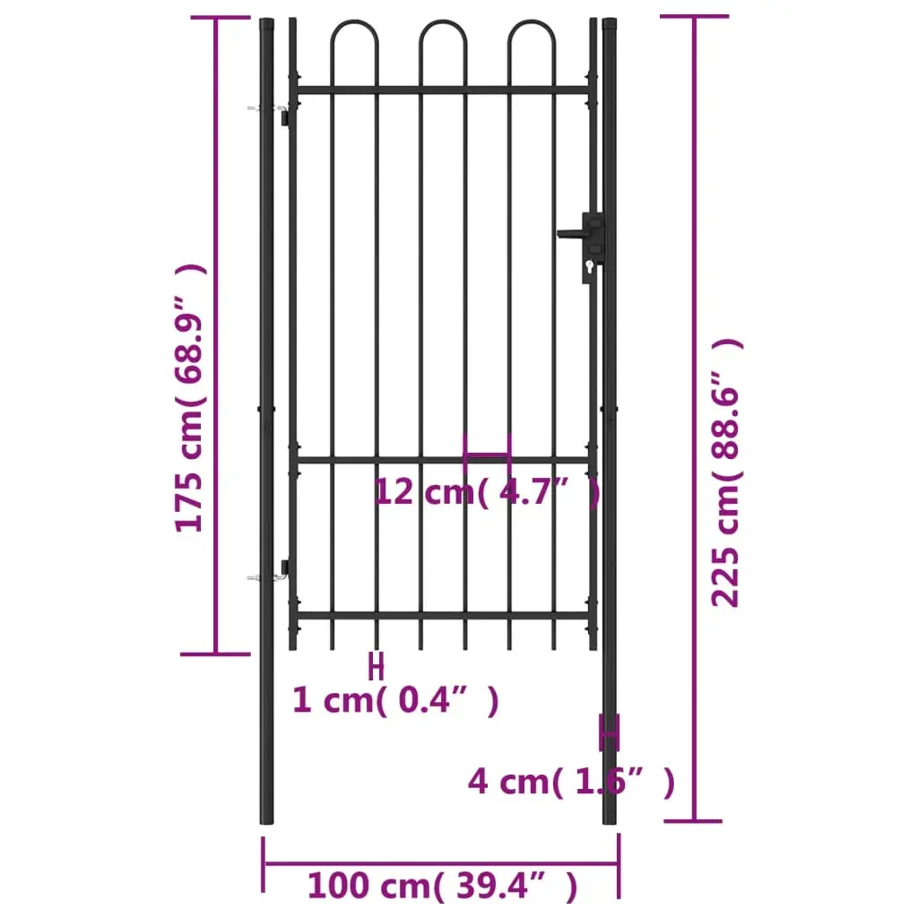 Fence Gate Single Door with Steel Black Price