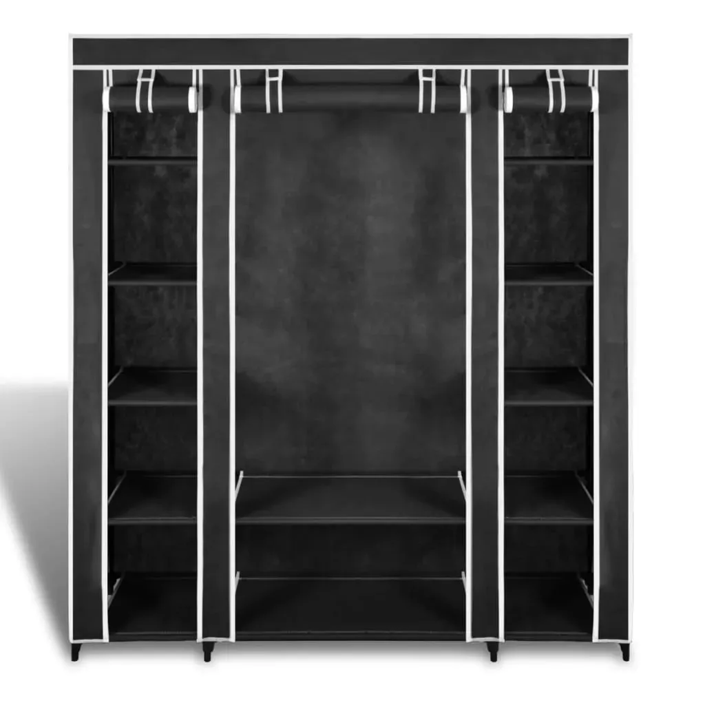 Wardrobe with Compartments and Rods 45x150x176 cm Fabric Price