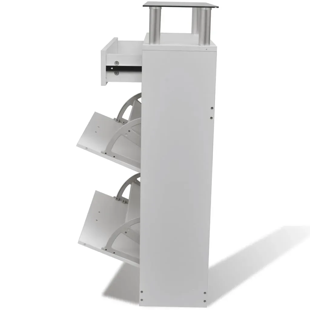 Shoe Cabinet with a Drawer and a Top Glass Shelf Wood Price