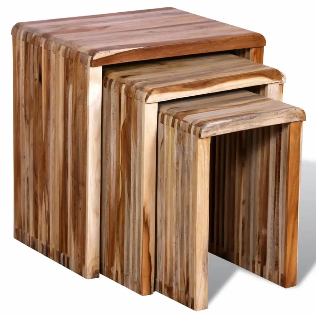 Nesting Table Set 3 Pieces Reclaimed Teak Price