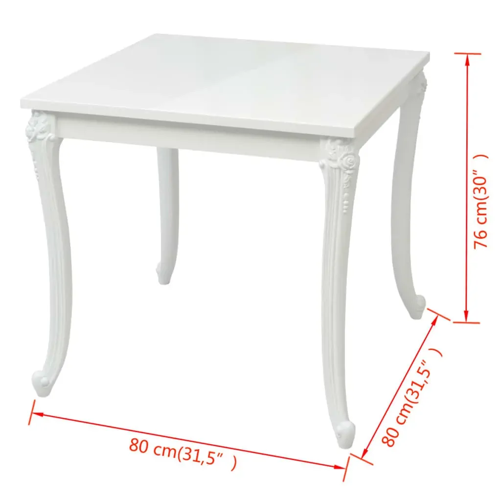 Dining Table High Gloss White Price