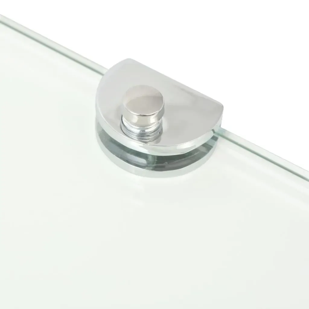 Corner Shelf with Chrome Supports Glass Clear Price