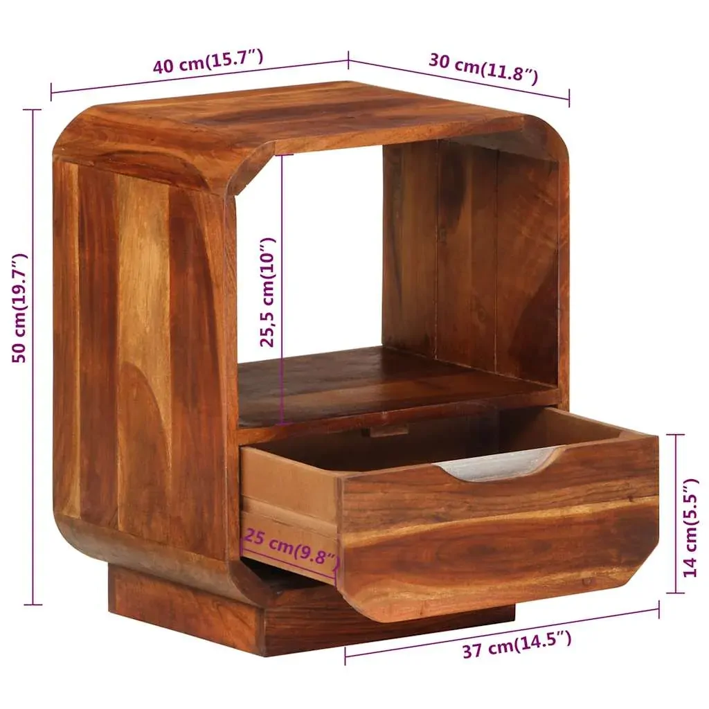 Norwich Nightstand with Drawer Solid Sheesham Wood 40x30x50 cm Price