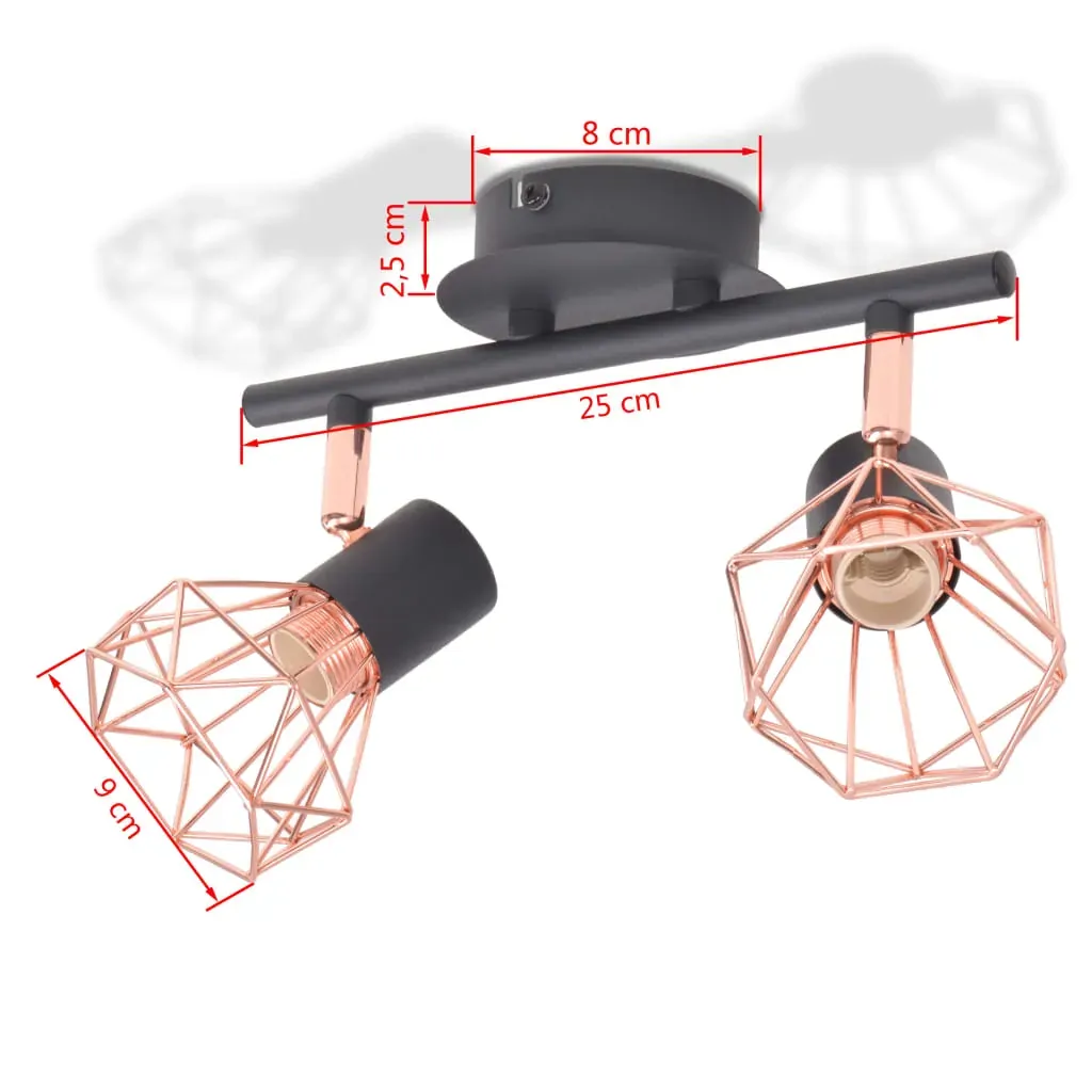 Ceiling Lamp with E14 Black and Copper Price