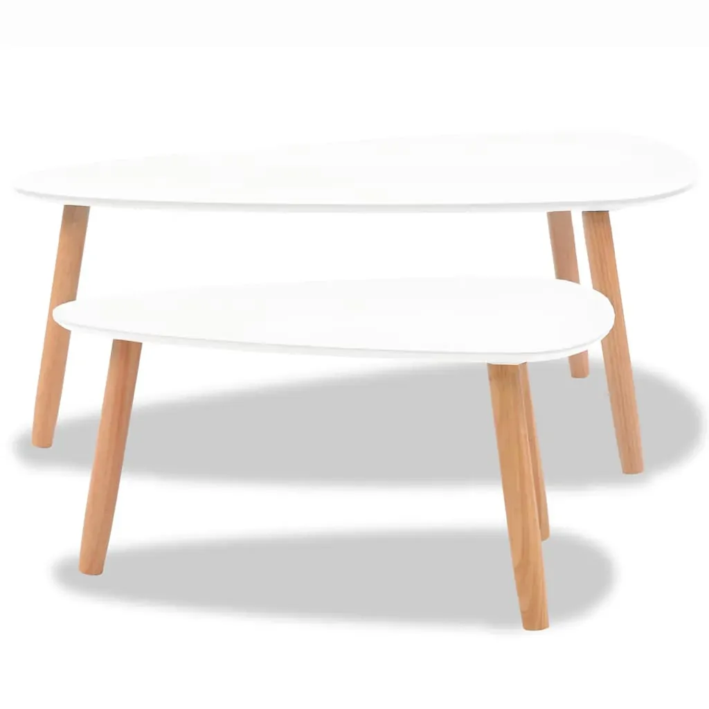 Coffee Table Set 2 Pieces Solid Pinewood Price