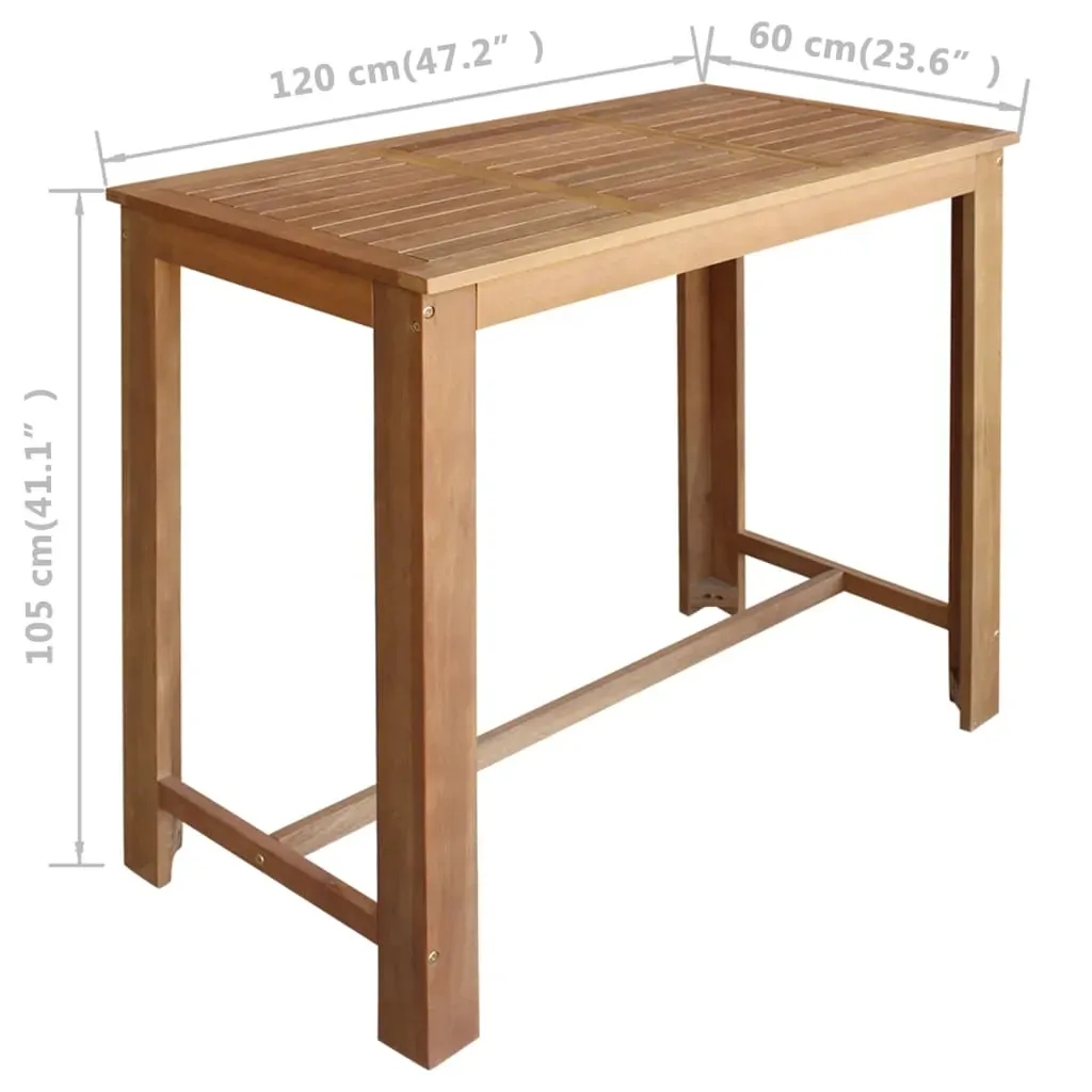 Bar Table and Stool Set Solid Acacia Wood Price