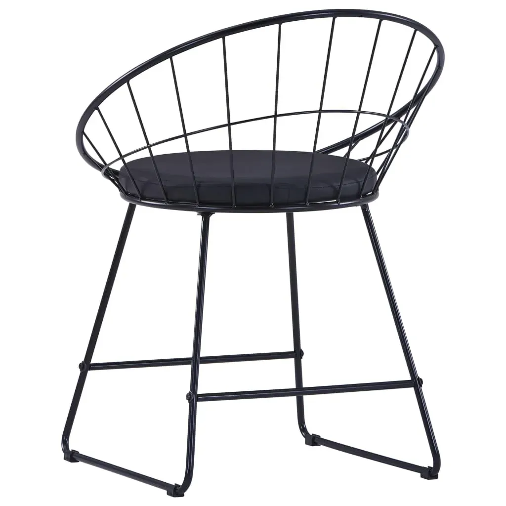 Dining Chairs with Faux Leather Seats Black Steel Price