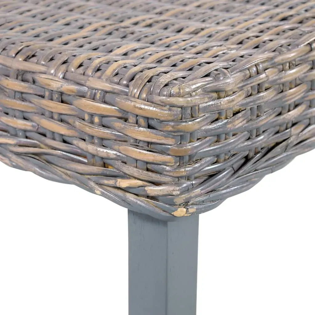 Bench 110 cm Natural Kubu Rattan and Solid Mango Wood Price