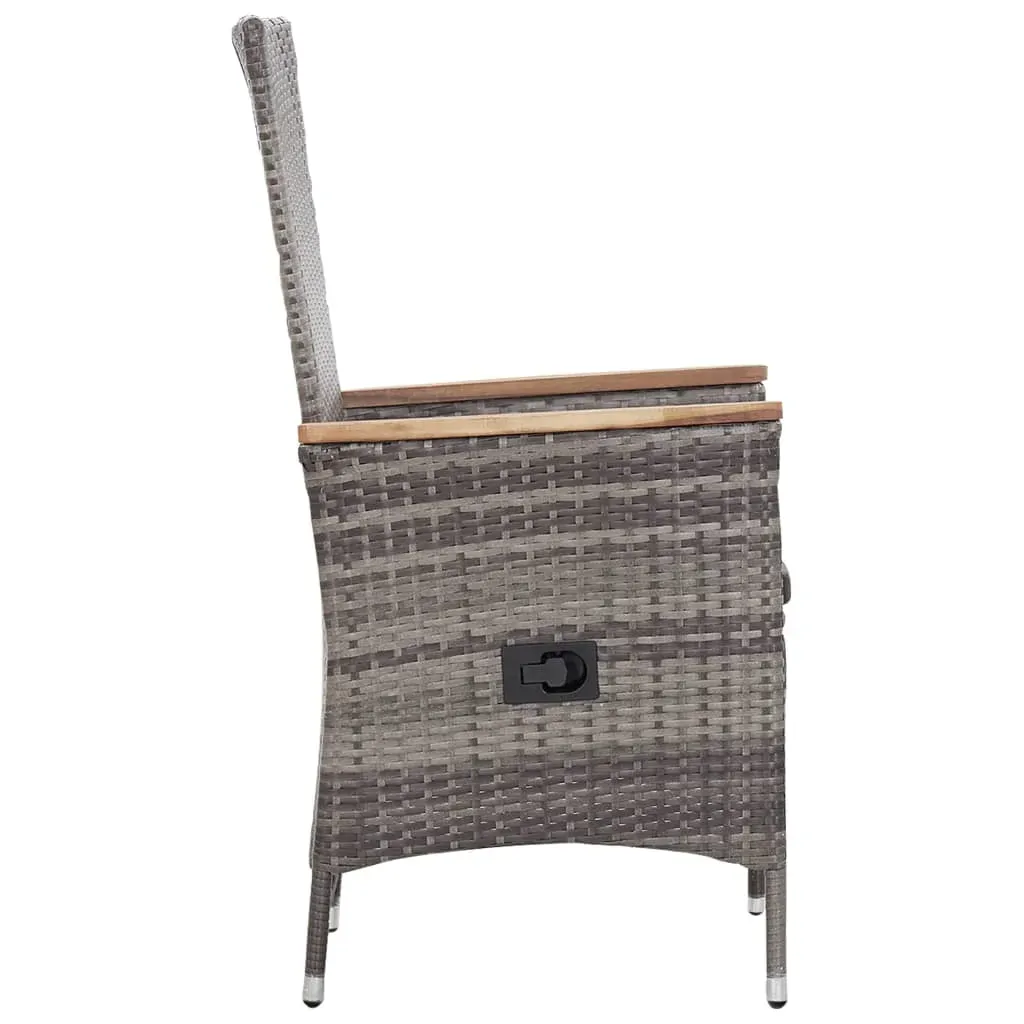 3 Piece Garden Lounge Set with Cushions Poly Rattan Grey Price