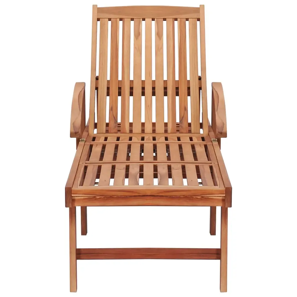 Sun Lounger with Cushion Solid Teak Wood Price