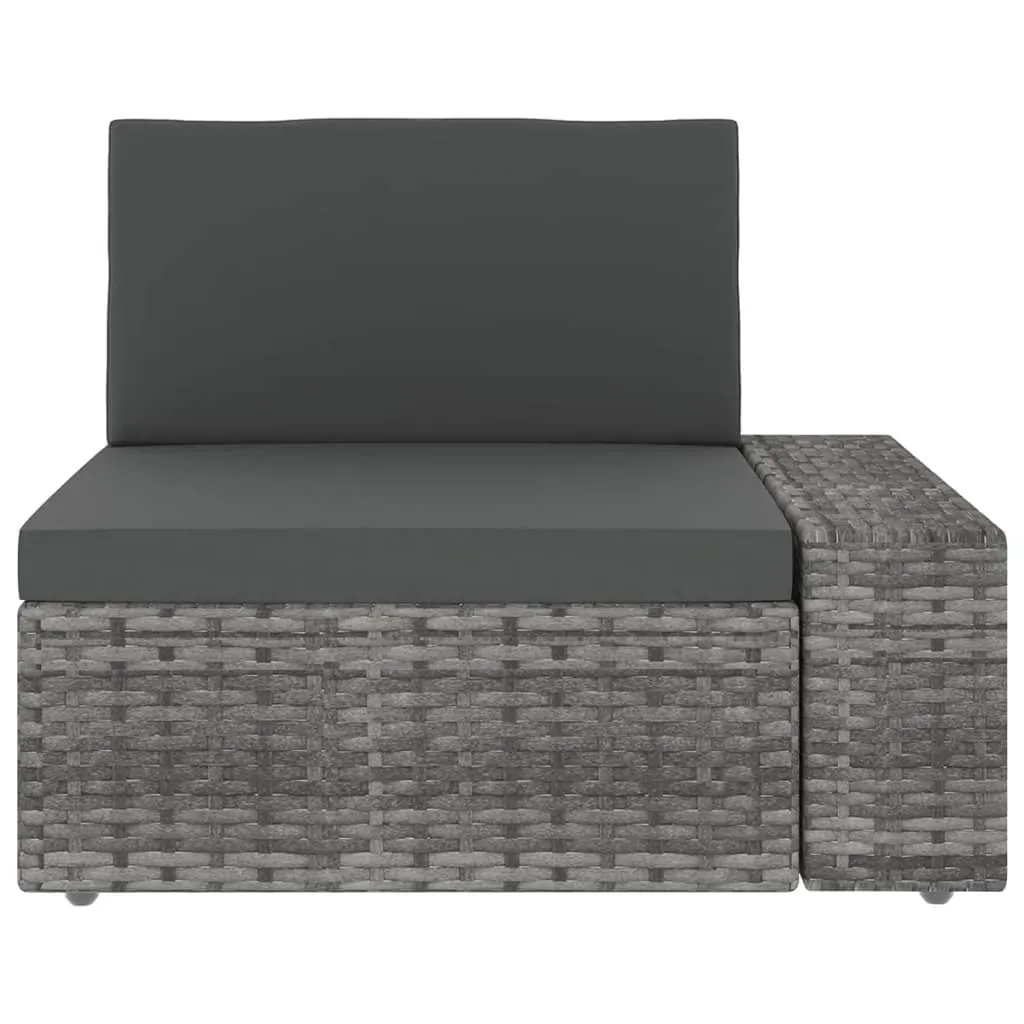 Garden Lounge Set with Cushions Grey Poly Rattan Price