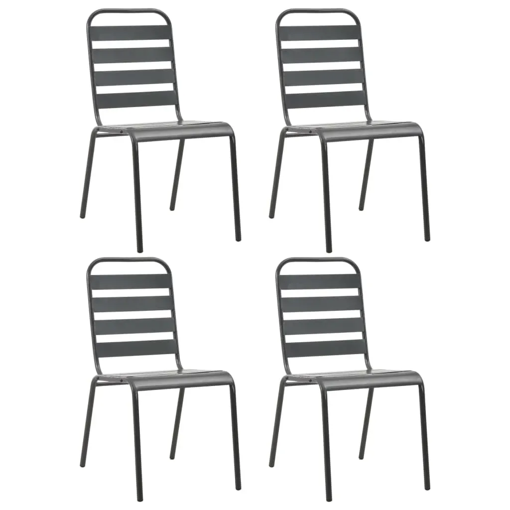 Garden Dining Set Steel Dark Grey Price