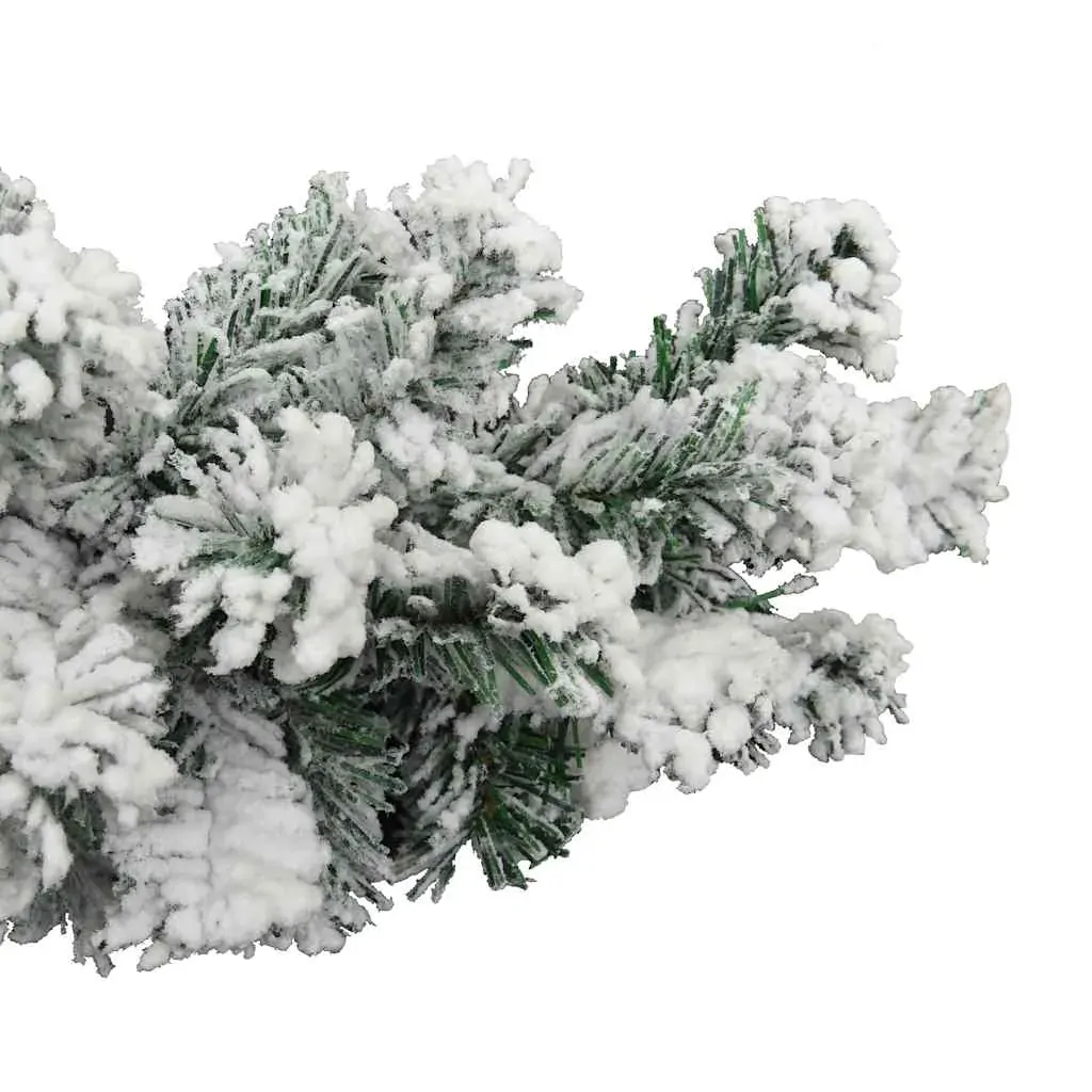 Christmas Garland with LEDs&Flocked Snow Green PVC Price