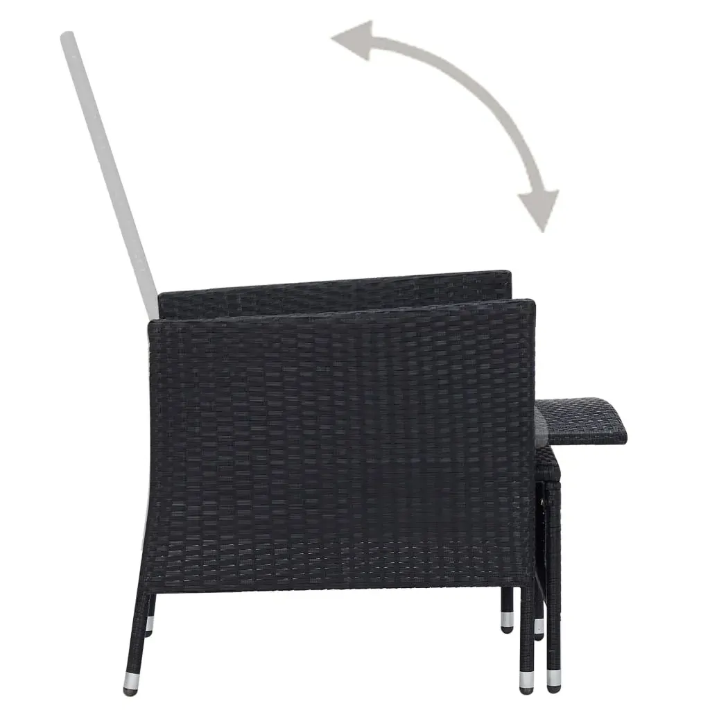 Reclining Garden Chair with Cushions Poly Rattan Price