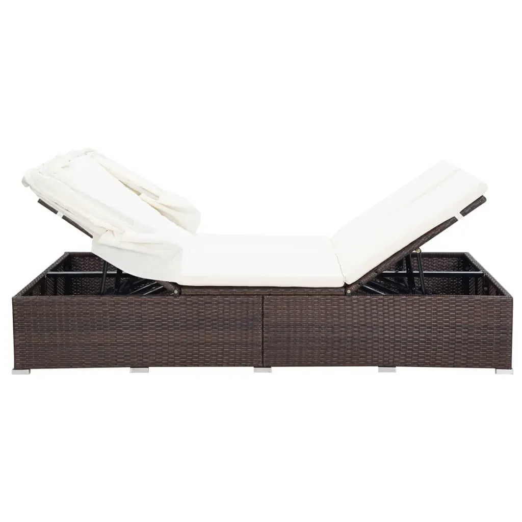 2-Person Sunbed with Cushion Poly Rattan Price