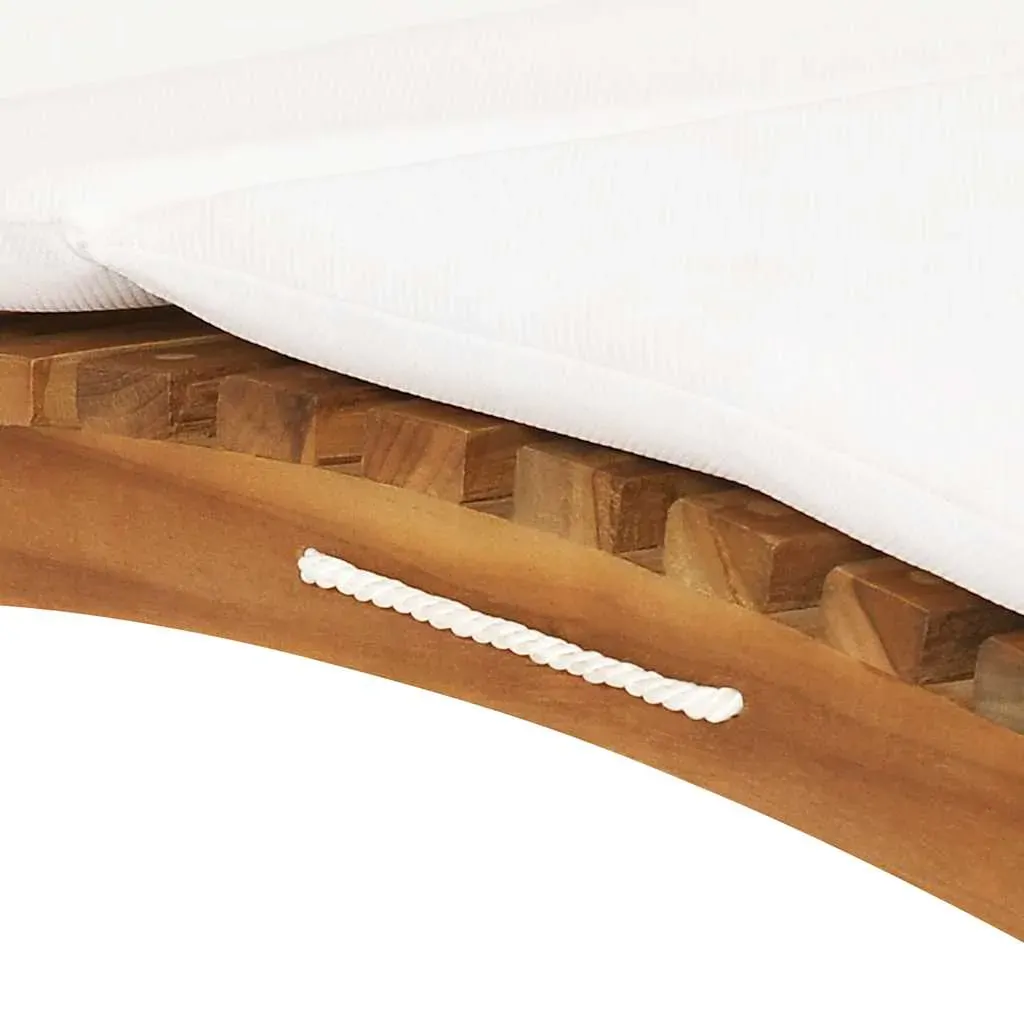 Folding Sun Lounger with Cushion Solid Teak Wood Price