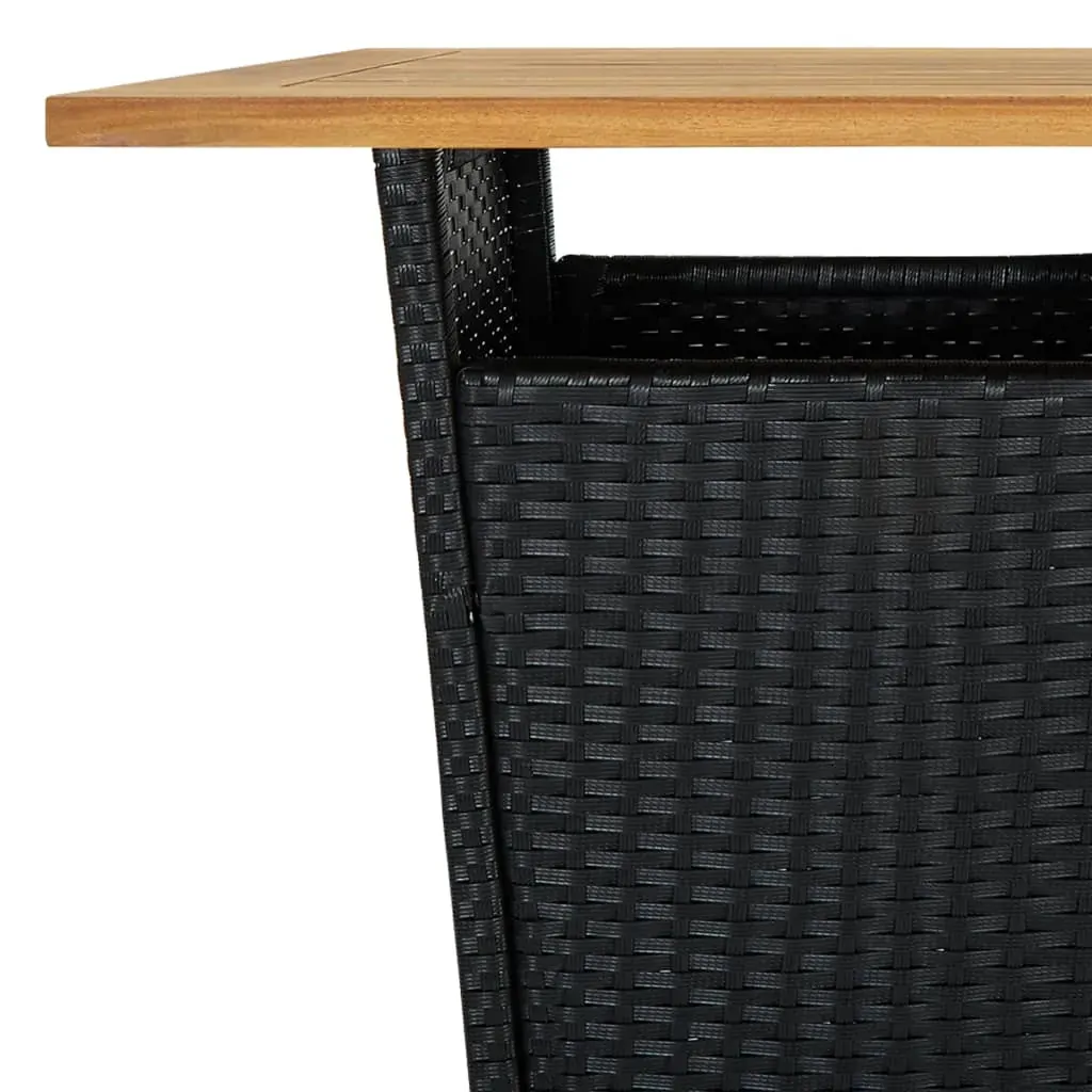 Bar Table Poly Rattan and Solid Acacia Wood Price