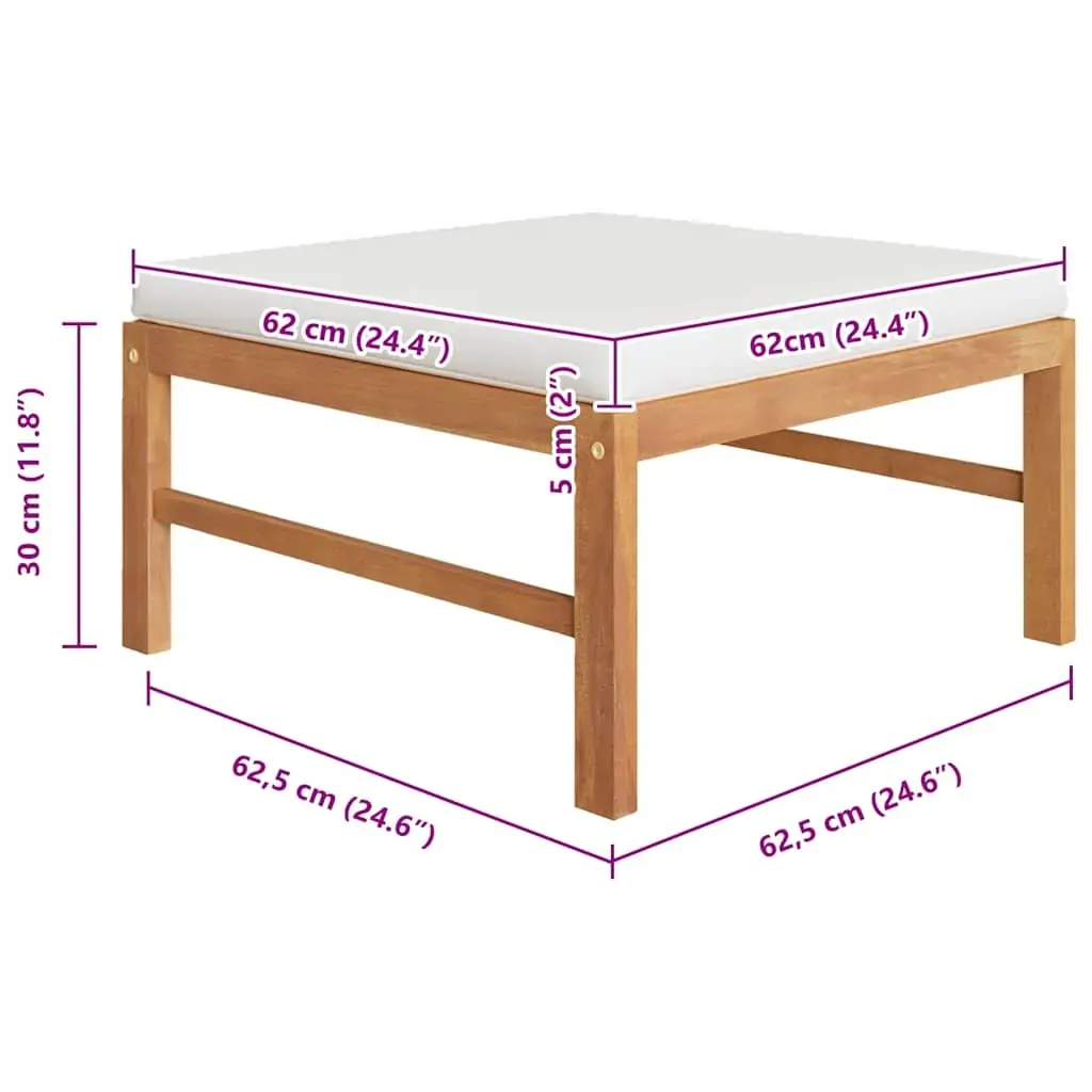 Footrest with Cushion Solid Teak Wood Price