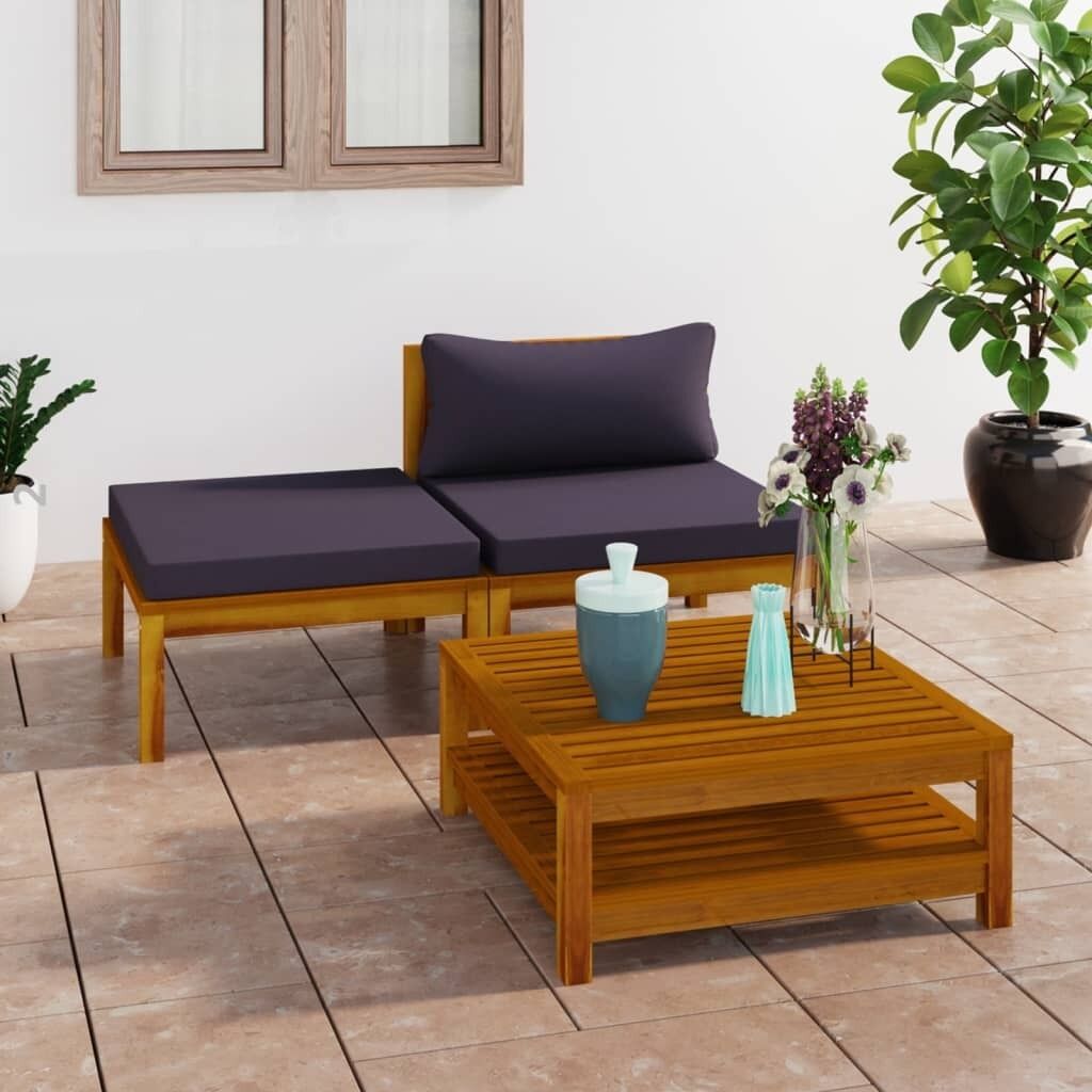 Corner Sofas with Cushions Solid Acacia Wood Price