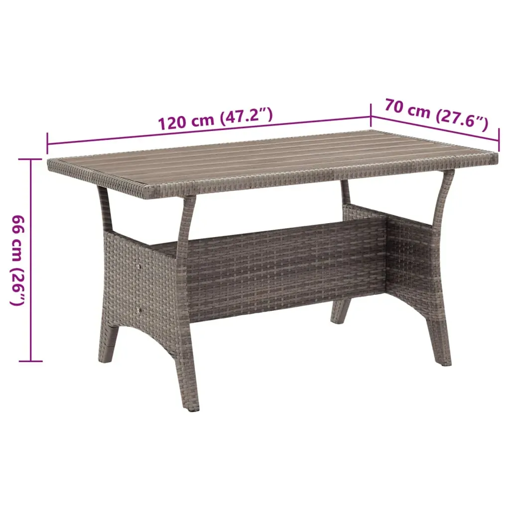 Garden Table 120x70x66 cm Poly Rattan Price