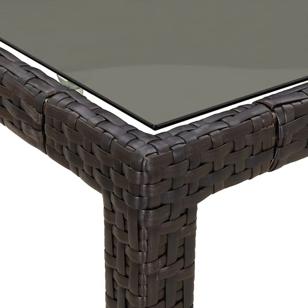 Garden Table 250x100x75 cm Tempered Glass and Poly Rattan Price