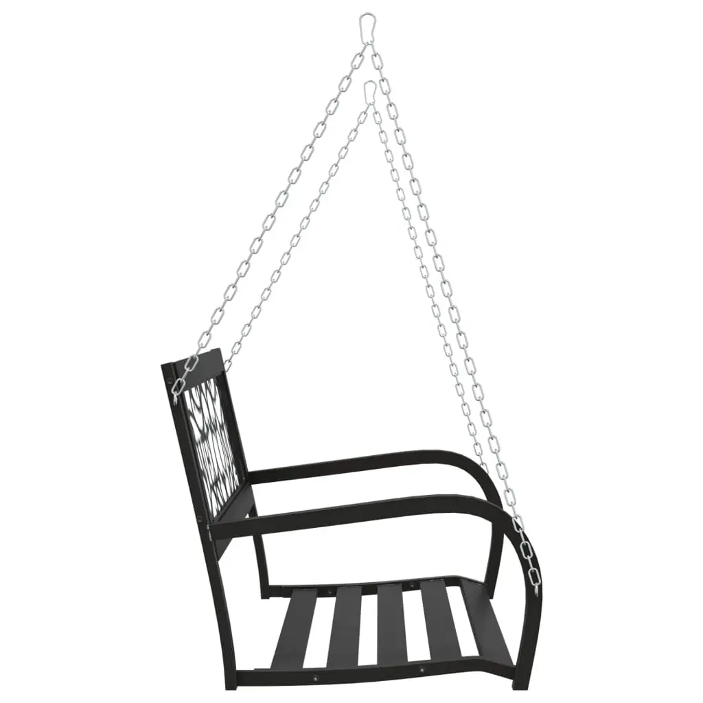 Garden Swing Bench 125 cm Steel and Plastic Black Price