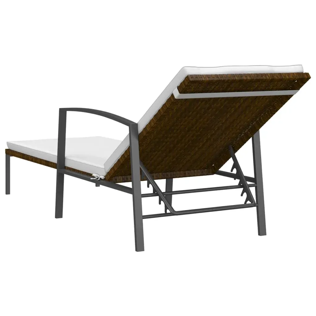 Garden Sun Lounger with Cushion Poly Rattan Price