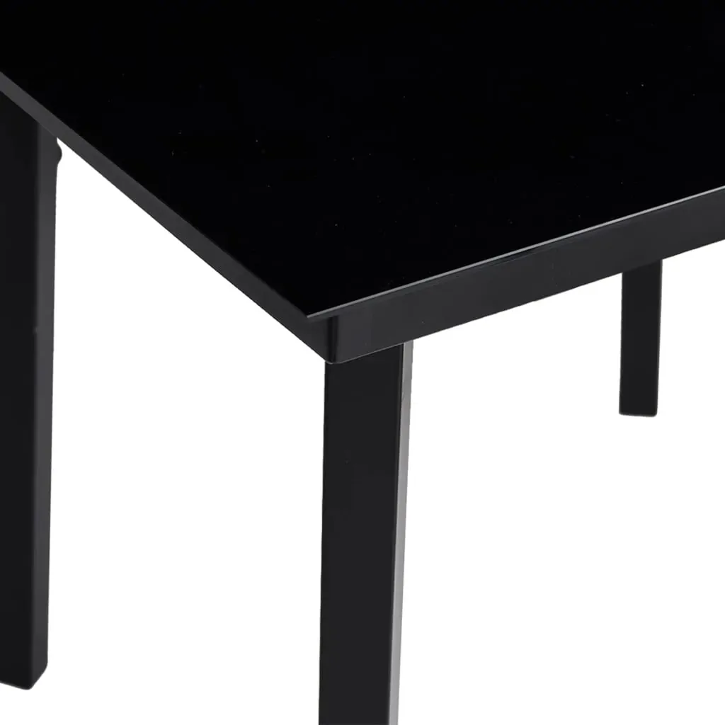 Garden Dining Table Black Steel and Glass Price
