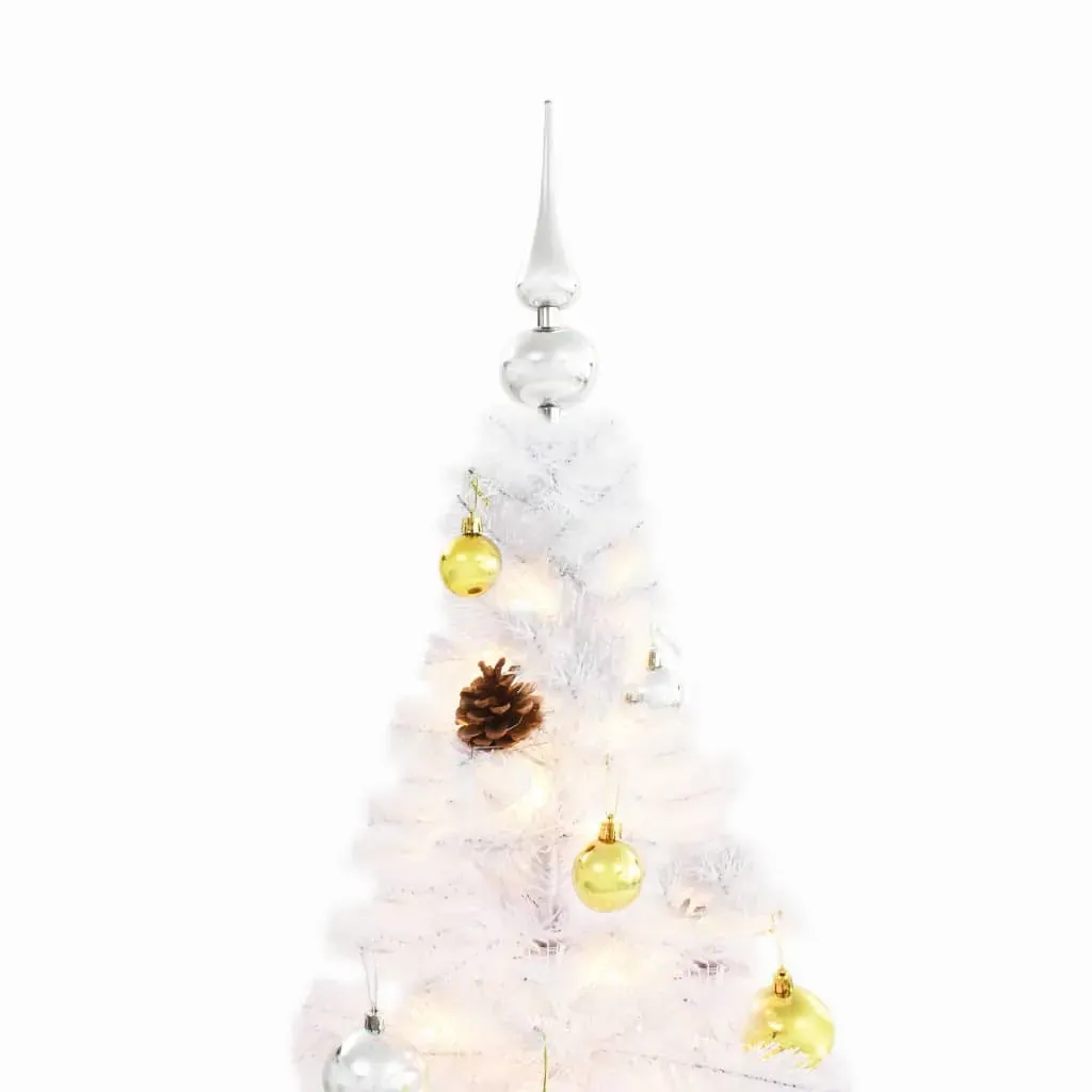 Artificial Christmas Tree with Baubles and LEDs White Price