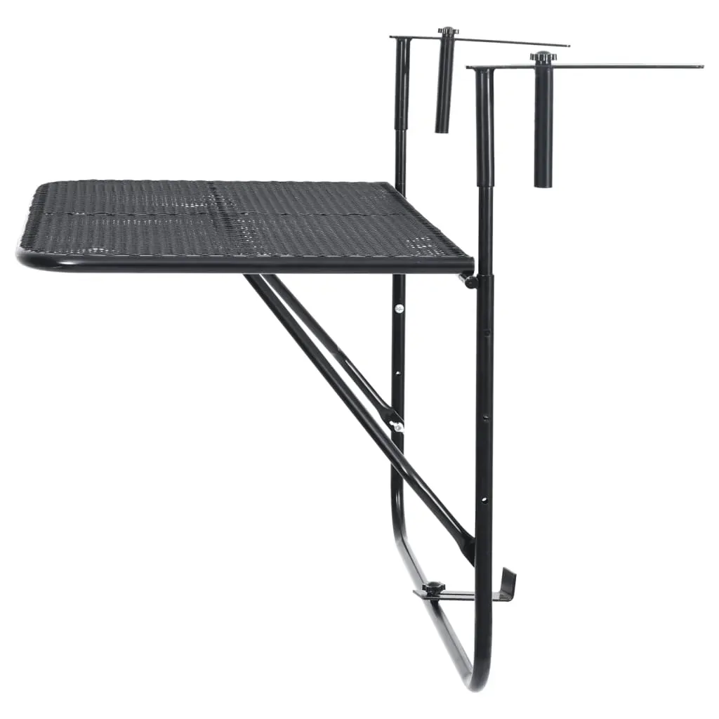 Balcony Table Black 60x40 cm Steel Price