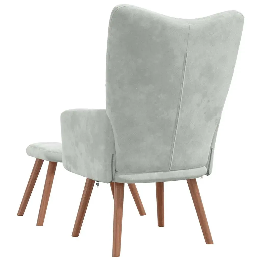 Relaxing Chair with a Stool Velvet Price