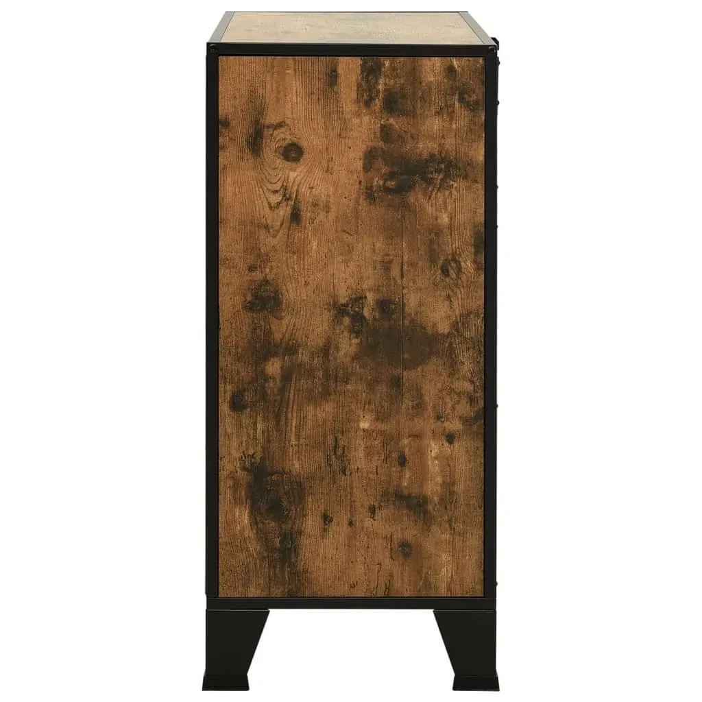 Storage Cabinet Rustic 72x36x82 cm Metal and MDF Price