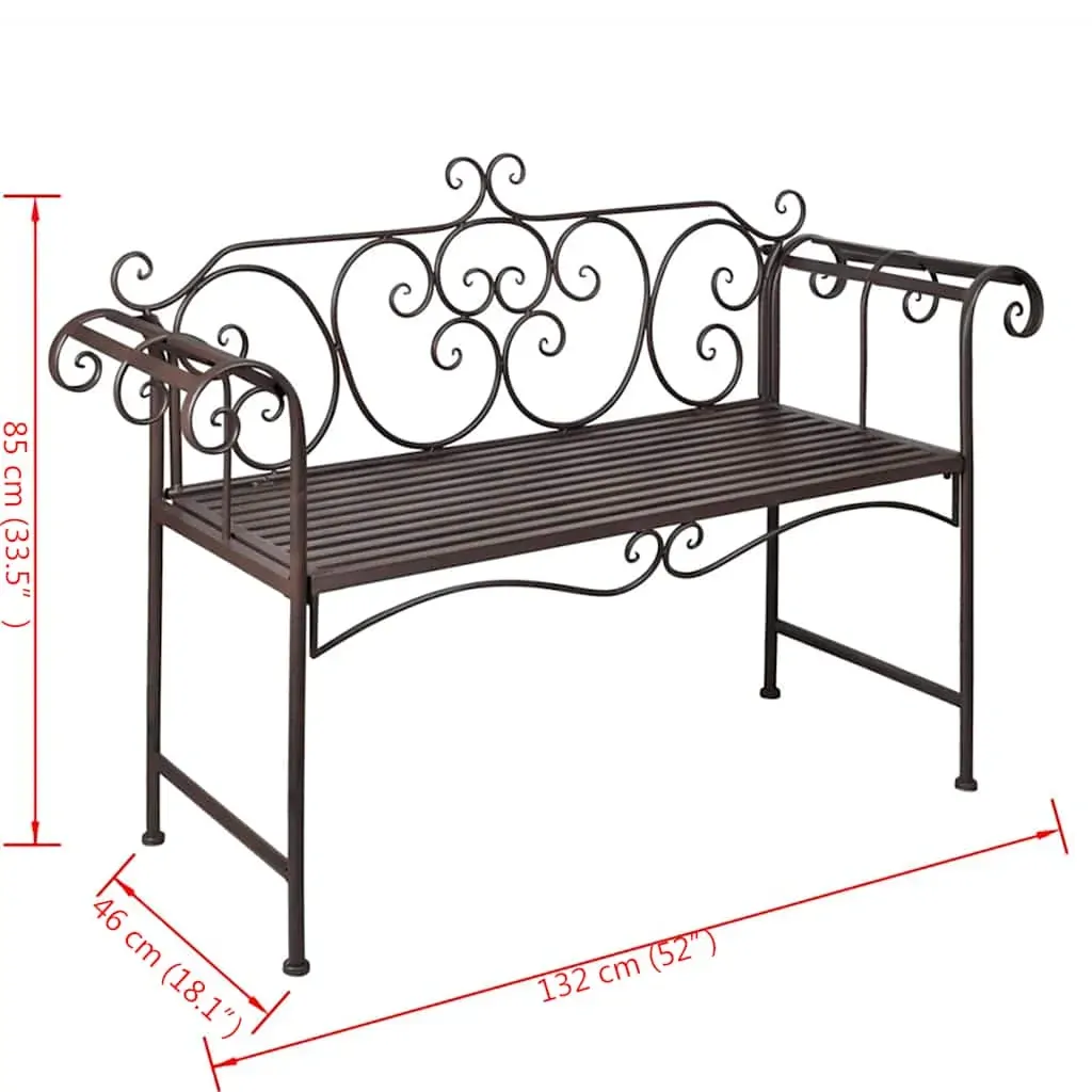Garden Bench 132 cm Steel Antique Price