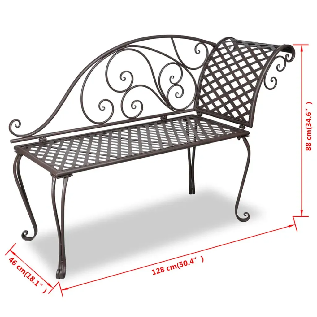 Garden Chaise Lounge 128 cm Steel Antique Price