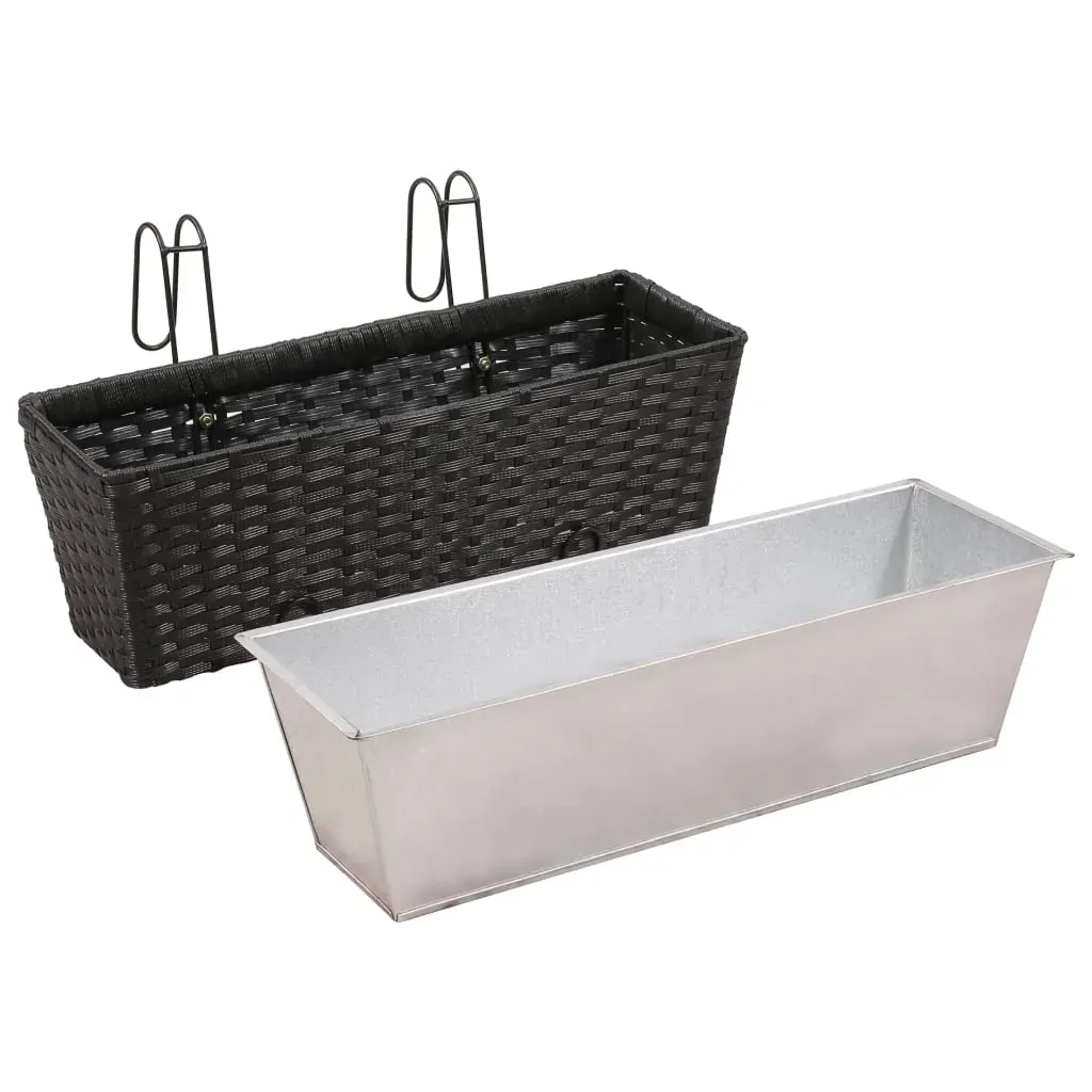 Balcony Trapezoid Rattan Planter 2 pcs Price